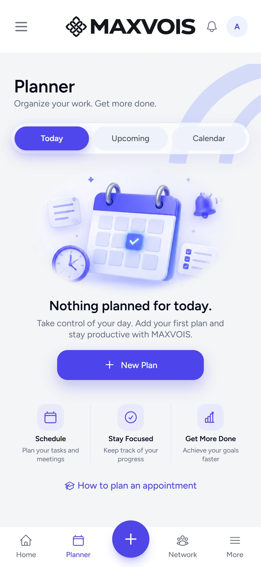 The Planner Today view with the New Plan button